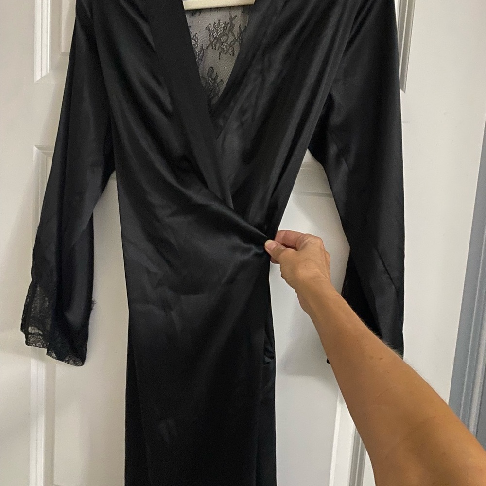 Victoria Secret black silk robe